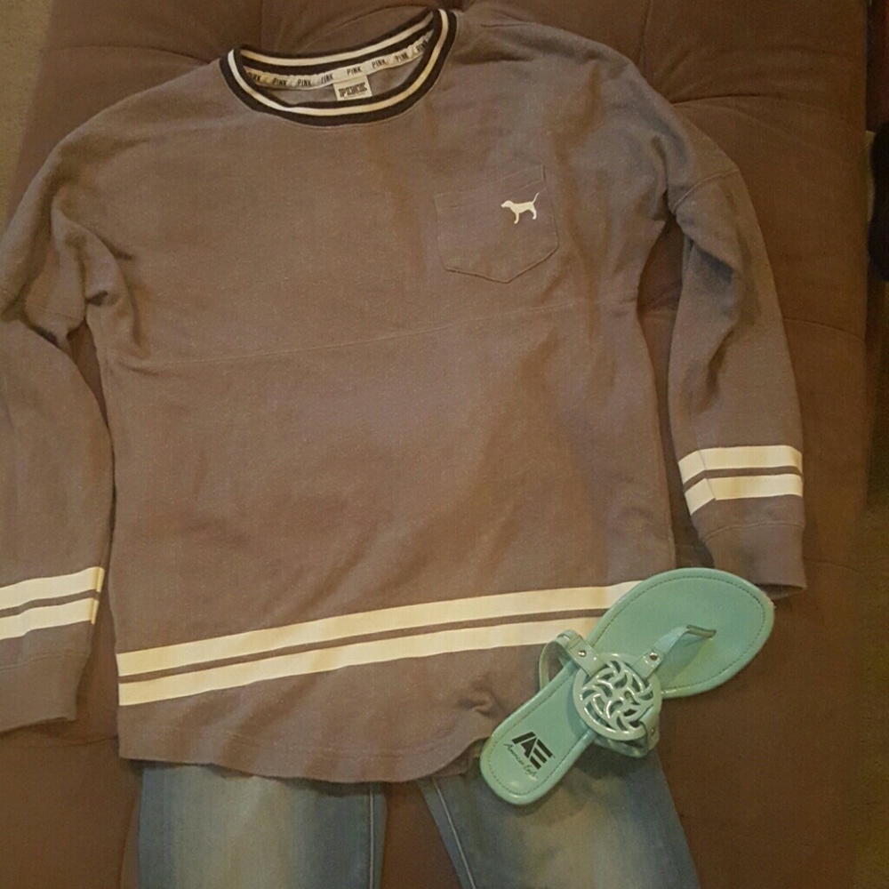Victoria's secret PINK long sleeve grey tee